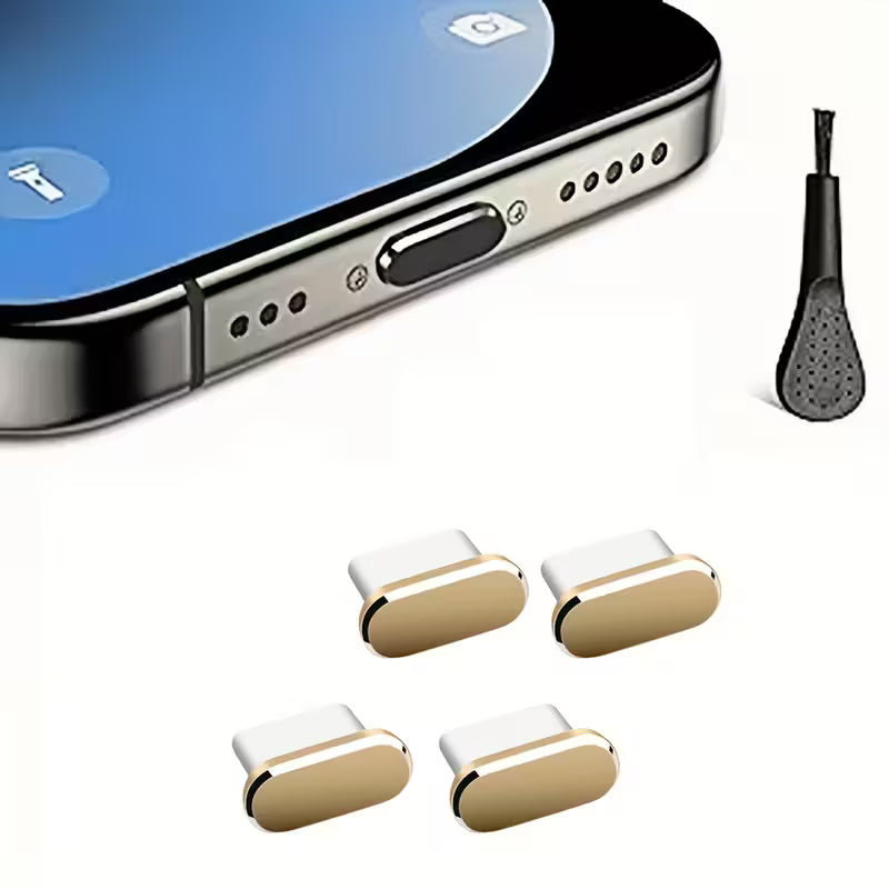 MEDIAN protiprašni čep USB-C s ščetko - zlat