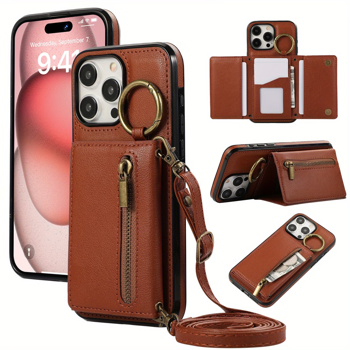 SERENITY Phone Case with Wallet and Ring Holder