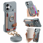 ALMA ETHEREAL Phone Case with Wallet and Ring Holder - Blue