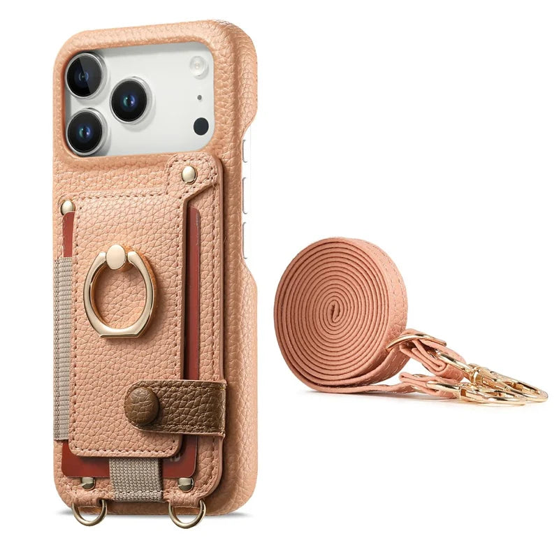 ALMA ETHEREAL Phone Case with Wallet and Ring Holder - Pink