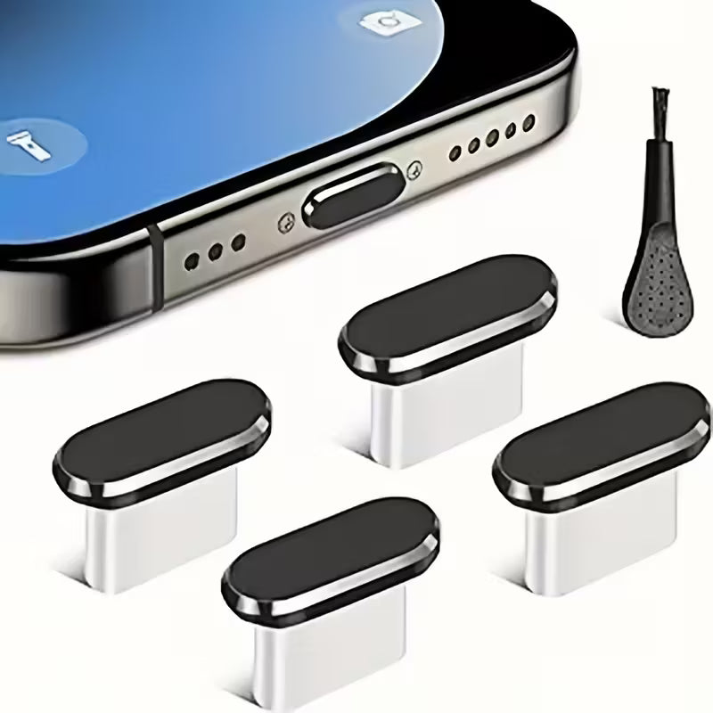 MEDIAN Dust Plug USB-C with Brush - Black (4pcs)