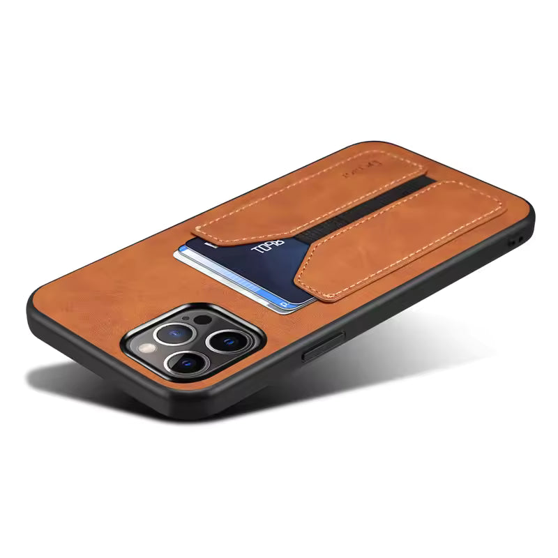 LUX Faux Leather Wallet Case - Brown
