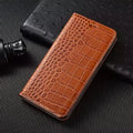 CROCODILE Patterned Flip Cover - Brown