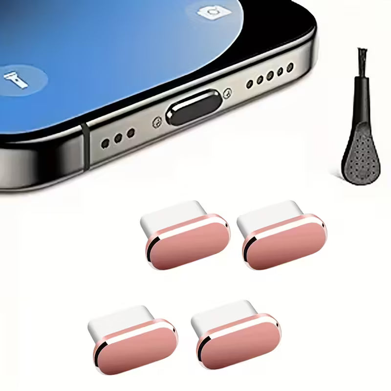MEDIAN Dust Plug USB-C with Brush - Rose Gold (4pcs)