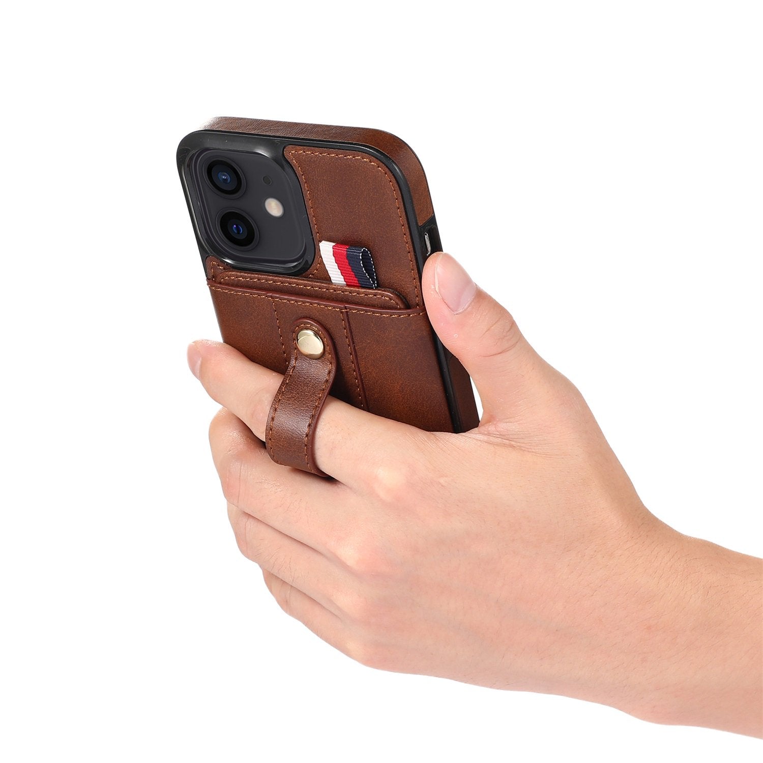 CROWN Wallet Case with Holder - Brown